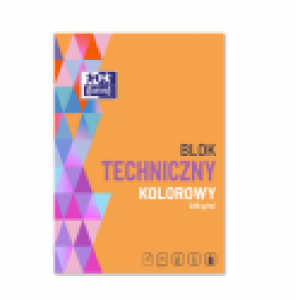 Blok techniczny A4 kolorowy, 225 g/m2, Oxford