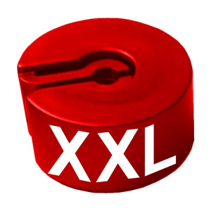 Größenringe für Kleiderbügel rot, Prägung weiß XXL