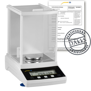 PCE Instruments Balanza analítica PCE-ABT 220L-DAkkS incl. certificado de calibración DAkkS