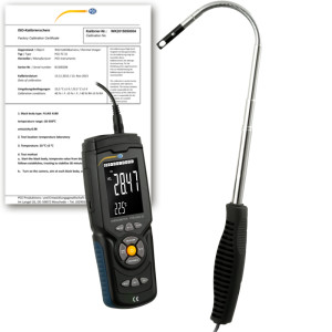 PCE Instruments Anemómetro con sonda térmica PCE-HWA 30-ICA incl. certificado calibración ISO