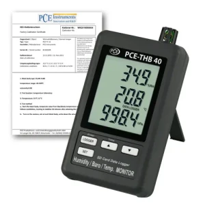 PCE Instruments Termohigrómetro PCE-THB 40-ICA incl. certificado de calibración ISO