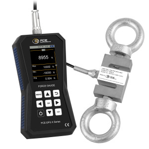 PCE Instruments Medidor de fuerza con célula externa hasta 10000 N y pantalla gráfica PCE-DFG 10K X