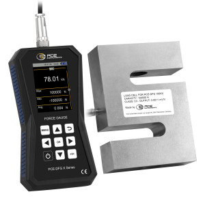 PCE Instruments Dinamómetro con célula externa hasta 100 000 N y pantalla gráfica PCE-DFG 100K X