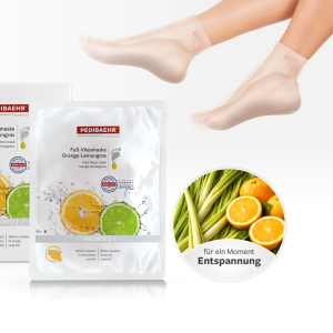 Pedibaehr Fuß-Vliesmaske Orange-Lemongras, 1 Pack (5 Paar)