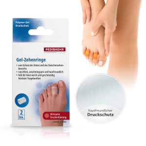 Pedibaehr Gel-Zehenringe, mittel, 1 Packung (2 Stk.)