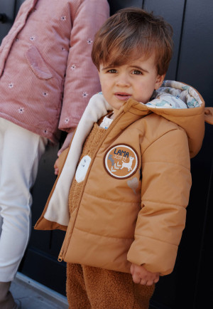 Petit Béguin Doudoune bébé intérieur polaire avec capuche Lamascotte