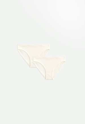 Petit Béguin Lot de 2 culottes fille écrues Saeva