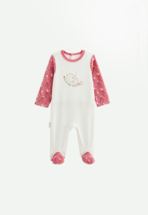 Petit Béguin Pyjama bébé en velours Happy Days