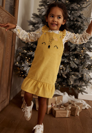 Petit Béguin Robe bébé en velours côtelé Adele