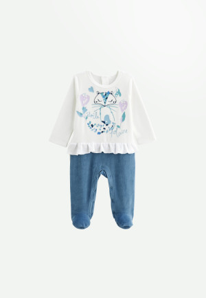 Petit Béguin Pyjama bébé en velours Polarmoon