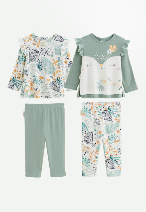 Petit Béguin Lot de 2 pyjamas bébé Holamuchacha