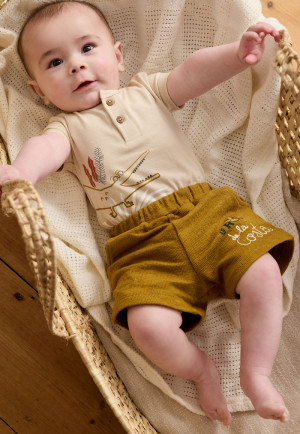Petit Béguin Ensemble body bébé et short Costa
