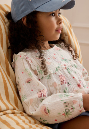 Petit Béguin Blouse enfant en gaze de coton Arya