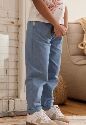Petit Béguin Pantalon enfant en chambray Ciao Milano