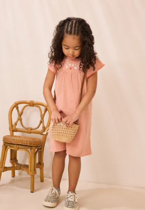 Petit Béguin Robe enfant en gaze de coton Mindanao