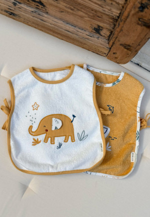 Petit Béguin Lot de 2 bavoirs bébé Hawaiki
