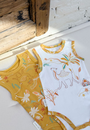 Petit Béguin Lot de 2 bodies bébé sans manches Liwa