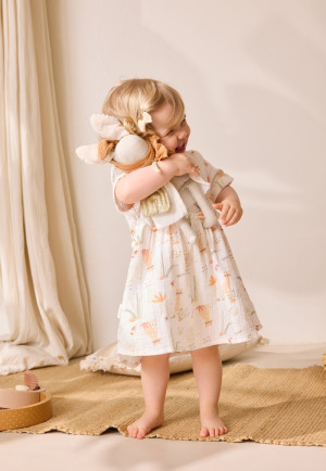 Petit Béguin Robe bébé en gaze de coton Sierra