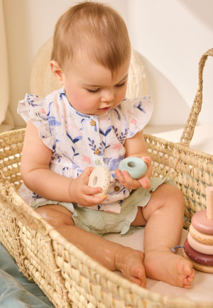 Petit Béguin Blouse bébé en gaze de coton Tiana