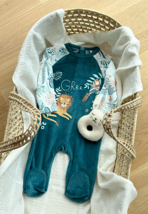 Petit Béguin Pyjama bébé en velours Roméo