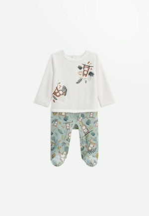 Petit Béguin Pyjama bébé en velours Cache-cache