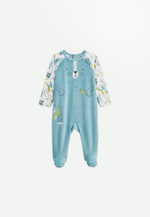 Petit Béguin Pyjama bébé en velours Oscar