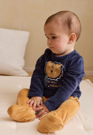 Petit Béguin Pyjama bébé en velours Charly