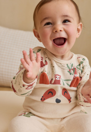 Petit Béguin Pyjama bébé en velours Gustin