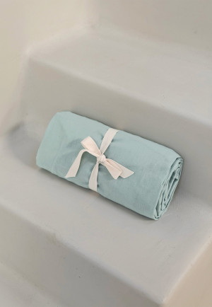 Petit Béguin Drap housse enfant bleu 90 x 190 cm