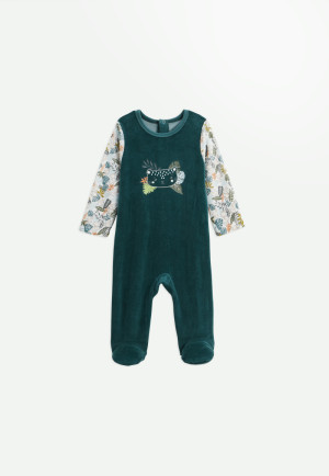 Petit Béguin Pyjama bébé en velours Canopée