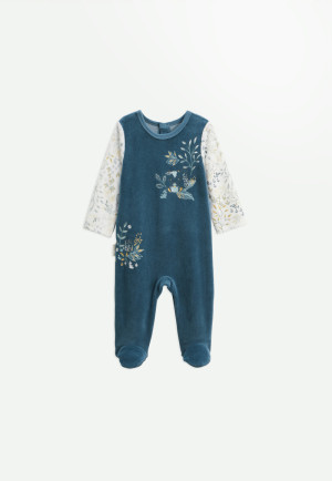 Petit Béguin Pyjama bébé en velours Cacahuète