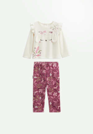 Petit Béguin Pyjama enfant 2 pièces en velours Mila