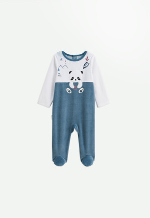 Petit Béguin Pyjama bébé en velours Tao