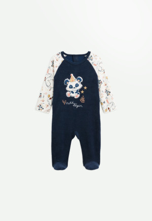 Petit Béguin Pyjama bébé en velours Cirque d'automne