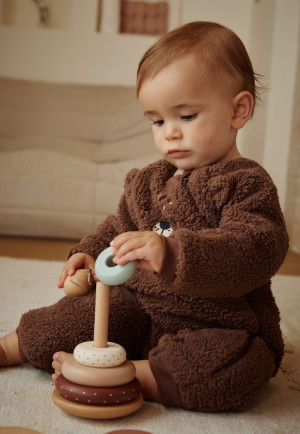 Petit Béguin Surpyjama bébé en sherpa Cracotte