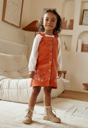 Petit Béguin Robe enfant en velours côtelé Manouk
