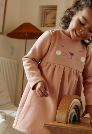 Petit Béguin Robe enfant en molleton Matcha