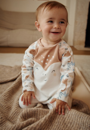 Petit Béguin Pyjama bébé en velours Nino
