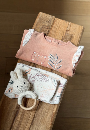 Petit Béguin Pyjama enfant 2 pièces en velours Matcha
