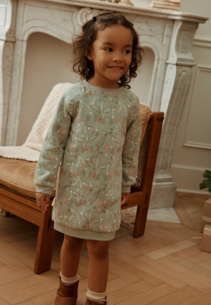 Petit Béguin Robe enfant en molleton Lison