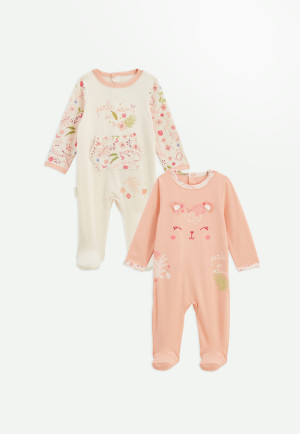 Petit Béguin Lot de 2 pyjamas bébé Santa Giulia