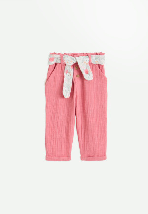 Petit Béguin Pantalon enfant en gaze de coton Anaelle
