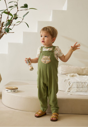 Petit Béguin Ensemble salopette bébé et t-shirt Gabin