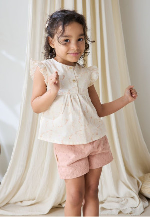Petit Béguin Blouse enfant en popeline Poésie d'été