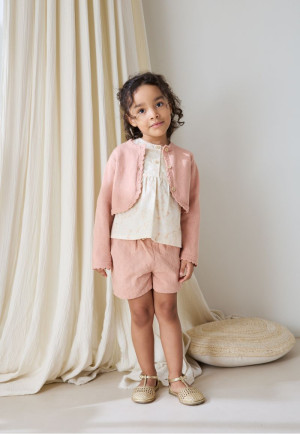 Petit Béguin Gilet enfant en tricot Poésie d'été