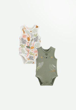 Petit Béguin Lot de 2 bodies bébé sans manches Dumbea