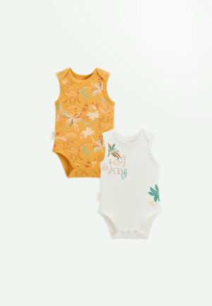 Petit Béguin Lot de 2 bodies bébé sans manches Liwa