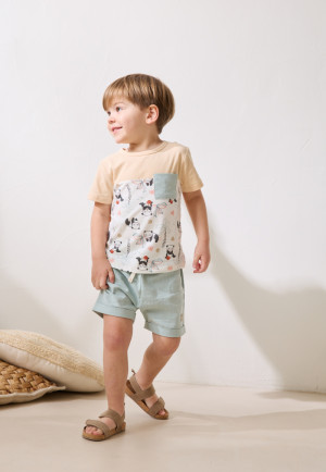 Petit Béguin Ensemble enfant t-shirt et short Bento