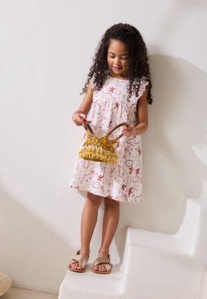 Petit Béguin Robe enfant en gaze de coton Arizona