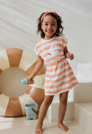 Petit Béguin Robe enfant en éponge + headband Honfleur